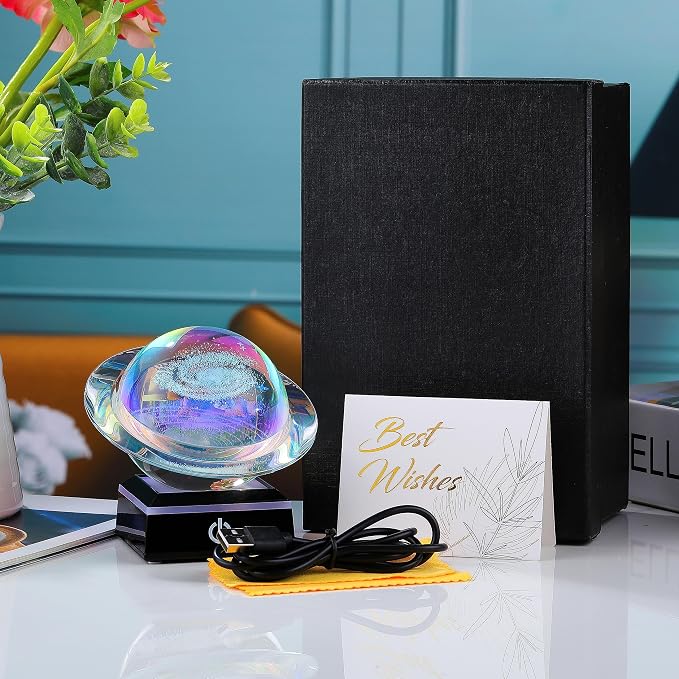 Qianwei 3D Solar System Model Galaxy Crystal Ball Astronomy Gift Room Decor | - Image 3