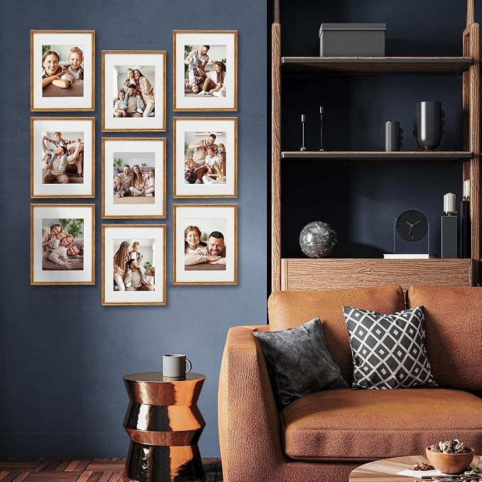 Sheffield Home 9 Piece Gallery Wall Frame Set, 11x14 Inch, Antique Bronze - Image 2